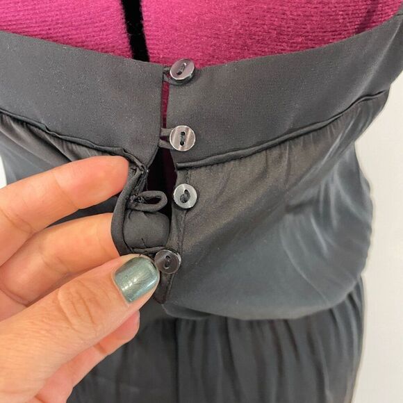 H&M Black Spaghetti Strap Slipon Midi Dress sz 10 - Picture 6 of 7